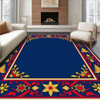 Vintage Red Gold Evergreen Border Rug