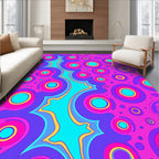 Radical Pink Psychedelic Circular Waves Rug