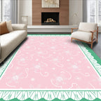 Soft Pink Floral Swirl Lace Rug