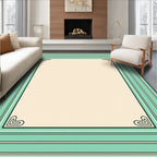 Modern Mint Bordered Frame Rug