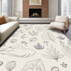 Botanical Sketch Collection With Slate Accents Rug