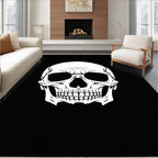 Monochromatic Skull Graphic Textile Rug