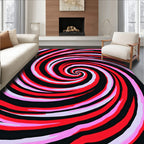 Vivid Swirl Crimson Pink Spiral Rug