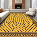 Golden Yellow Herringbone Geometric Rug