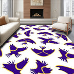 Deep Purple Bird Flock Repeating Rug