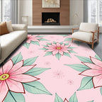Pink Floral Medallion Garden Rug