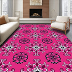 Hot Pink Floral Symmetry Rug