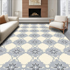 Light Gray Starburst Floral Lattice Rug