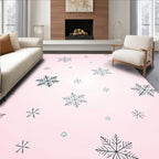 Pastel Pink Snowflake Cascade Rug