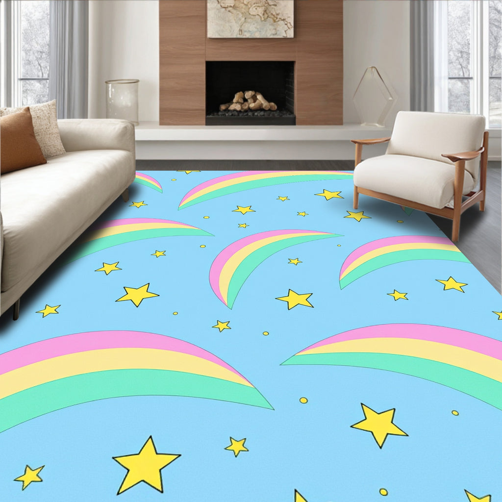 Pastel Rainbow Starry Sky Rug