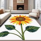 Golden Orange Sunflower Botanical Radiance Rug