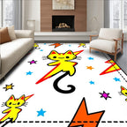 Yellow Kitten Lightning Bolt Starburst Rug