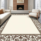 Dark Chocolate Art Nouveau Border Rug