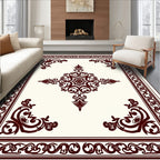 Dark Red Traditional Filigree Medallion Rug