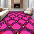 Hot Pink Tartan Intersecting Stripes Rug