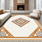 Elegant Amber Floral Medallion Square Rug