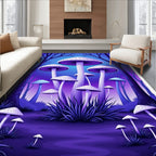 Mystical Purple Mushroom Forest Rug