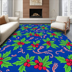 Scintillating Blue Holly Berry Sprigs Rug