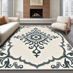 Classic Gray Floral Medallion Rug
