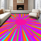 Vibrant Pink Sunburst Rays Rug