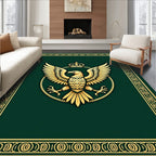 Golden Eagle Crest Emblem Rug