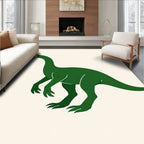Simple Green Dinosaur Silhouette Rug