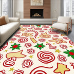 Festive Red White Gold Treat Medley Rug