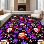 Jolly Santa Claus Purple Starburst Rug