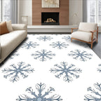 Ice Blue Snowflake Repeating Pattern Rug