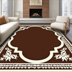 Cream White Floral Arch Medallion Rug