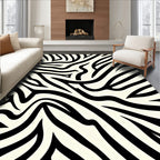 Bold Black Cream Animal Tracks Rug