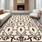 Deep Red Floral Baroque Lace Rug