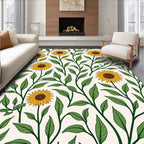 Golden Sunflower Vine Garland Rug