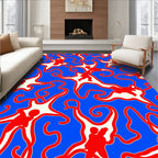 Bold Red Figure Whirlpool Rug