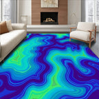 Deep Blue Teal Swirl Agate Rug