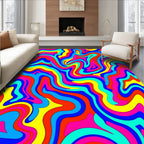 Vibrant Retro Swirl Multi Color Rug