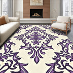 Ornate Purple Floral Medallion Rug