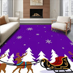Purple Snowflake Sleigh Ride Rug