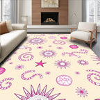 Pink Festive Holiday Elements Rug