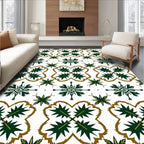 Dark Green Gold Starburst Medallion Rug