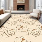 Abstract Brown Jagged Shapes Rug