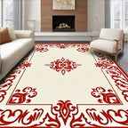 Crimson Elaborate Corner Medallion Rug