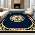 Nautical Compass Rose Blue Decorative Rug