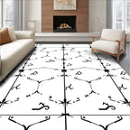 Black And White Geometric Organic Elements Rug