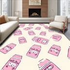 Pink Cartoonish Rectangles Scattered Rug