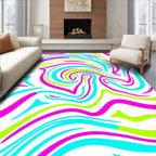 Vivid Neon Swirl Abstract Rug