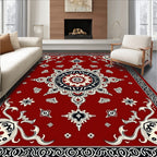 Crimson Tribal Mandala Floral Rug