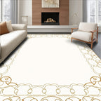 Ornate Golden Flourish Border Rug
