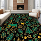 Green Tractor Forest Nature Collection Rug