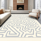 Pale Gray Labyrinth Lines Rug
